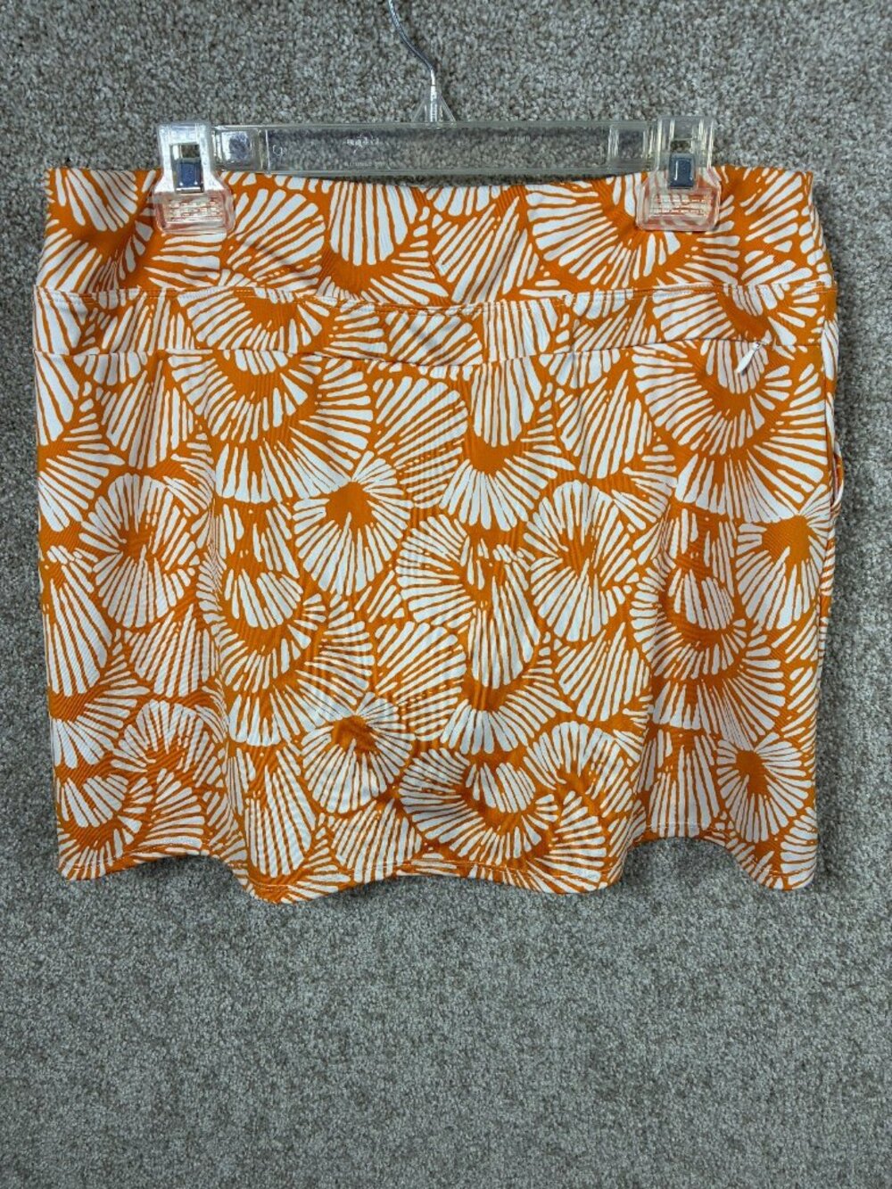 Tommy Bahama Golf Womens XL Orange White Print Skort Skirt Stretch Resort